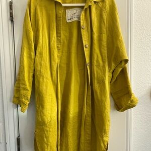 notPERFECTLINEN Mustard Linen Coat